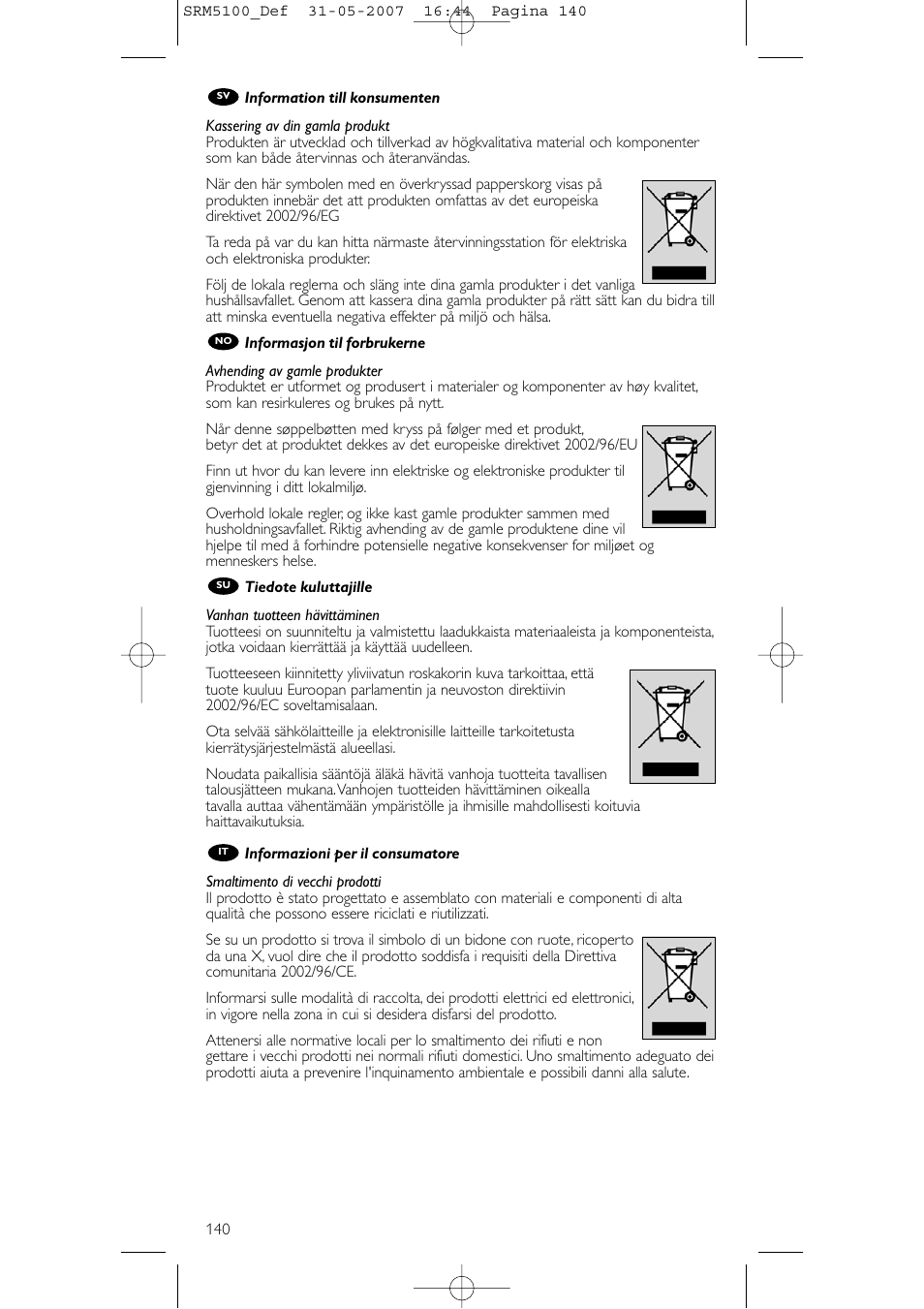 Philips SRM5100 User Manual | Page 140 / 144