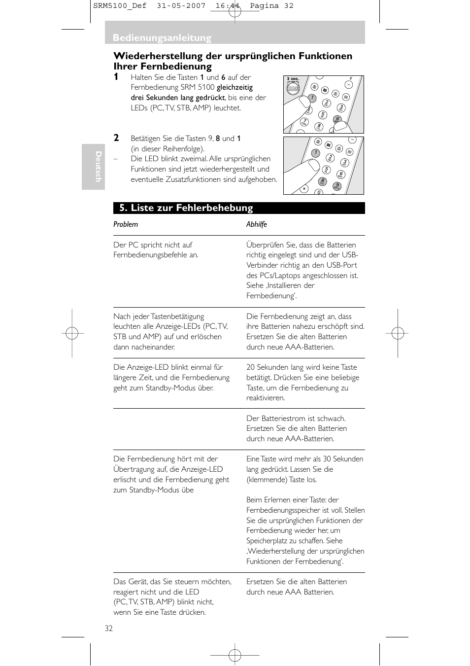 Philips SRM5100 User Manual | Page 32 / 144