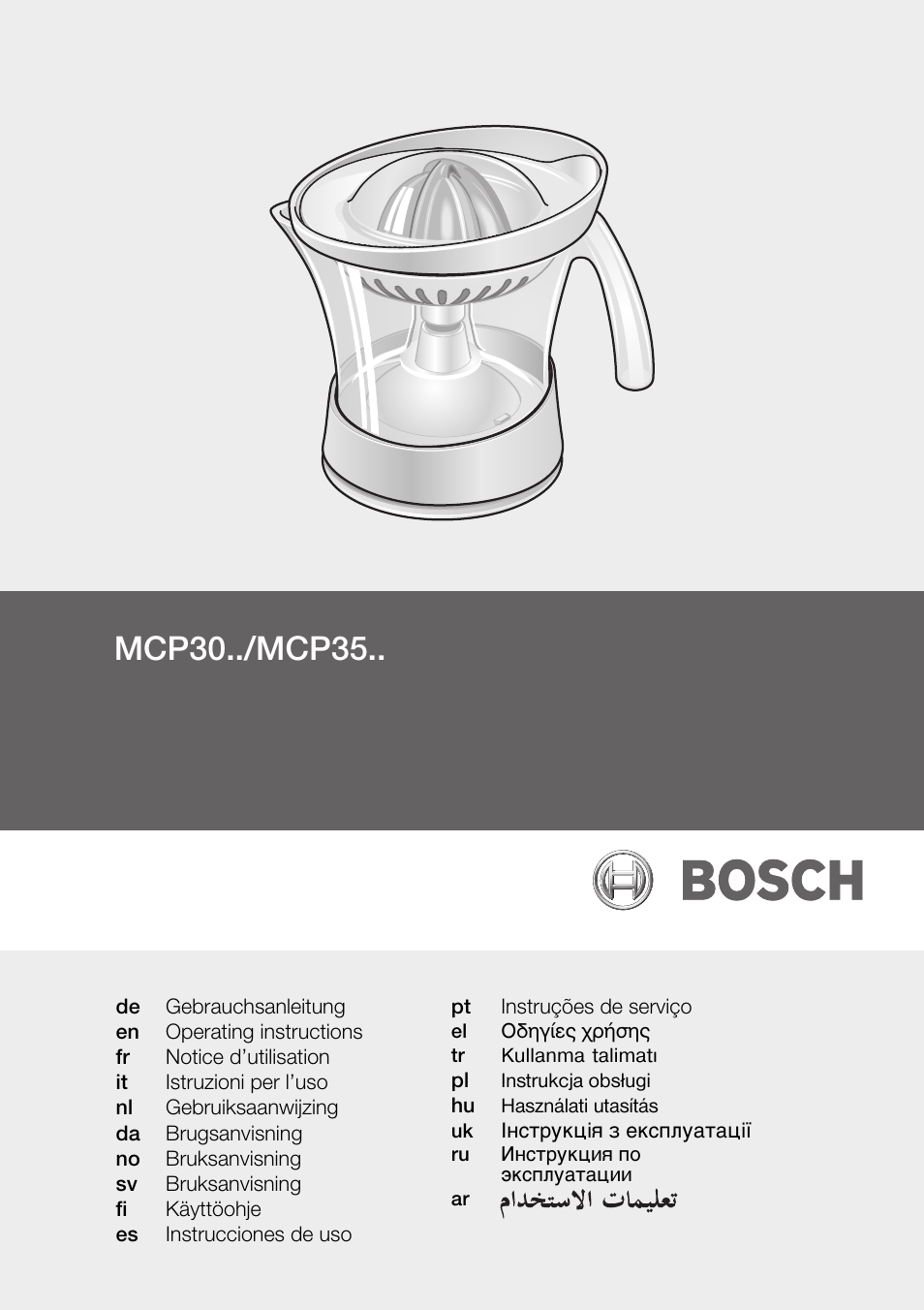 Bosch MCP3000 Citruspresse weiß sommergelb User Manual | 40 pages