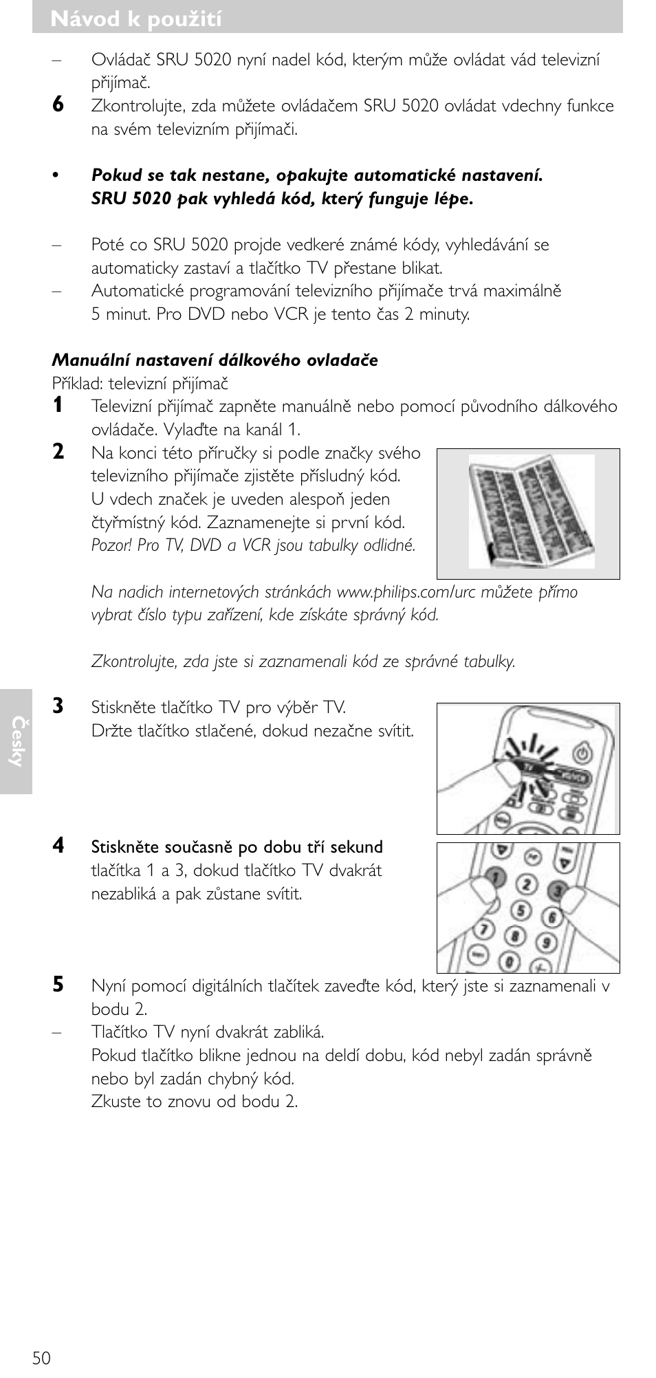 Návod k použití | Philips SRU 5020/87 User Manual | Page 49 / 83