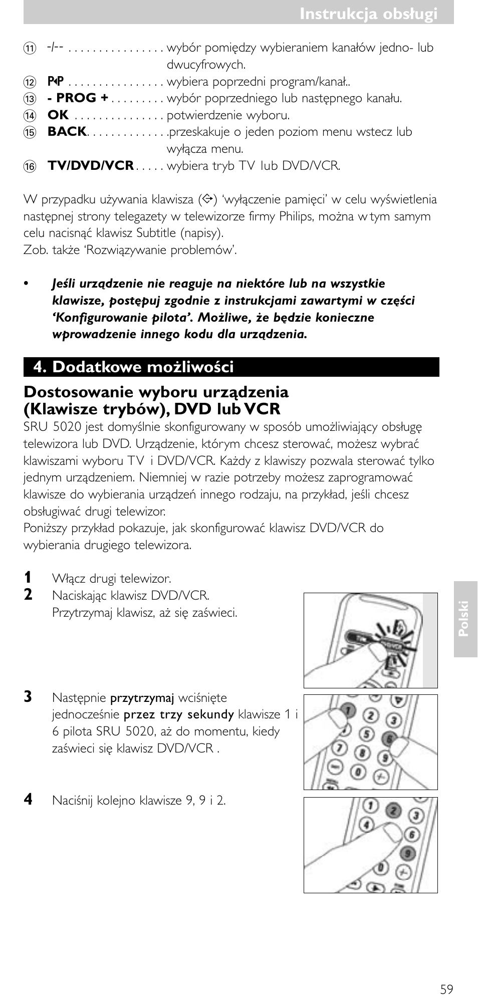 Instrukcja obsługi | Philips SRU 5020/87 User Manual | Page 58 / 83