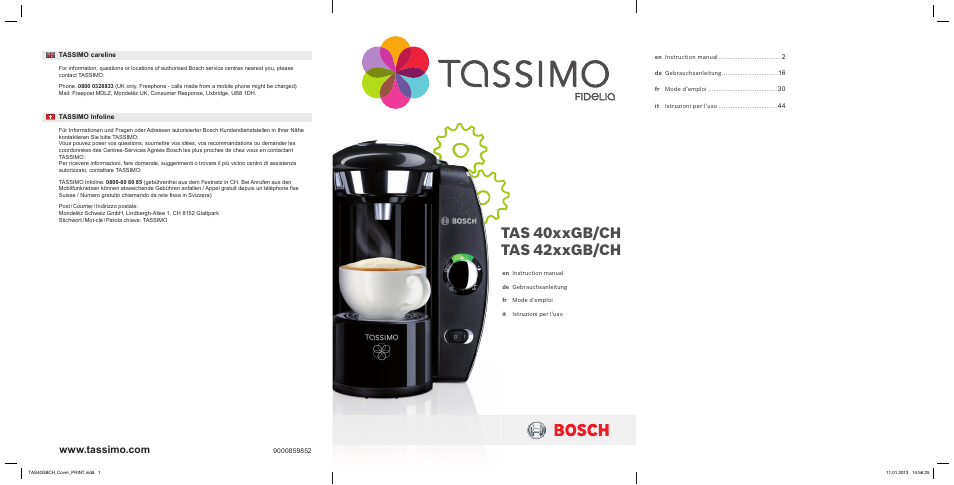 Bosch Multigetränkesystem TAS4011 Silk Silver anthrazit User Manual | 58 pages