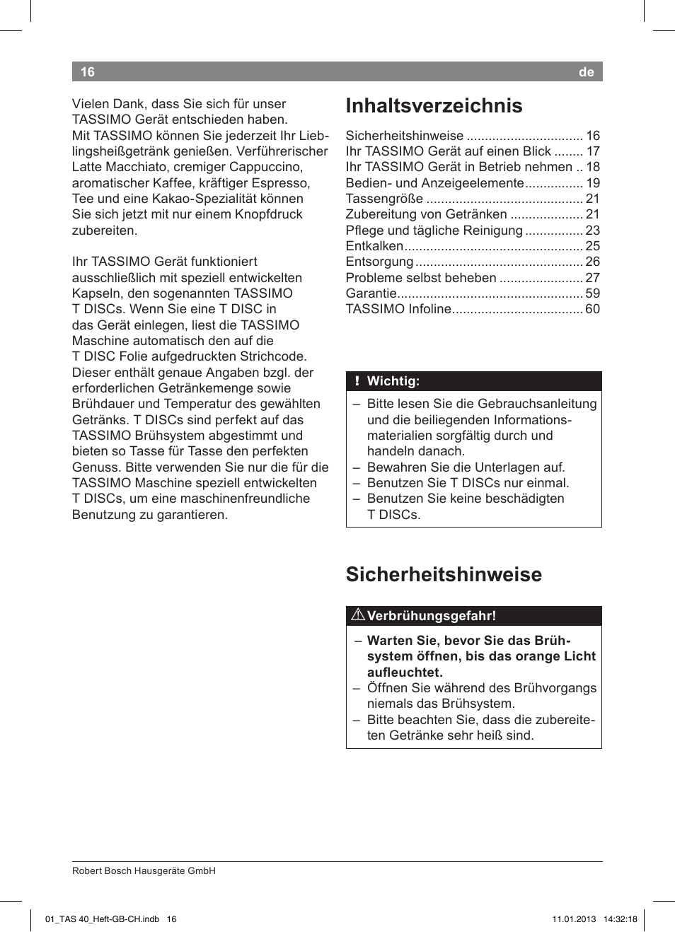 Bosch Multigetränkesystem TAS4011 Silk Silver anthrazit User Manual | Page 16 / 58