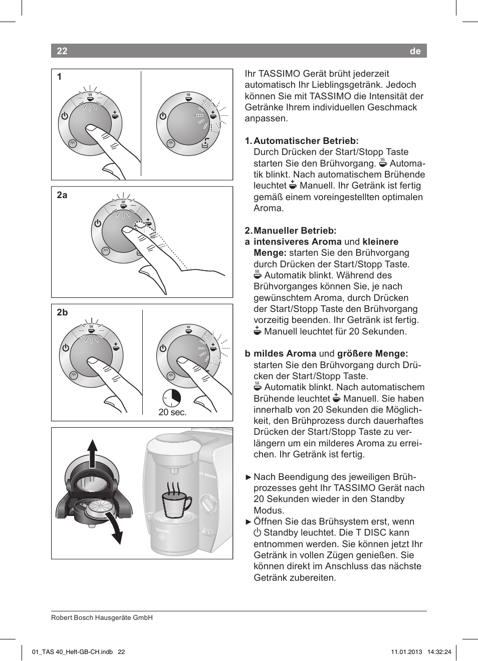 Bosch Multigetränkesystem TAS4011 Silk Silver anthrazit User Manual | Page 22 / 58