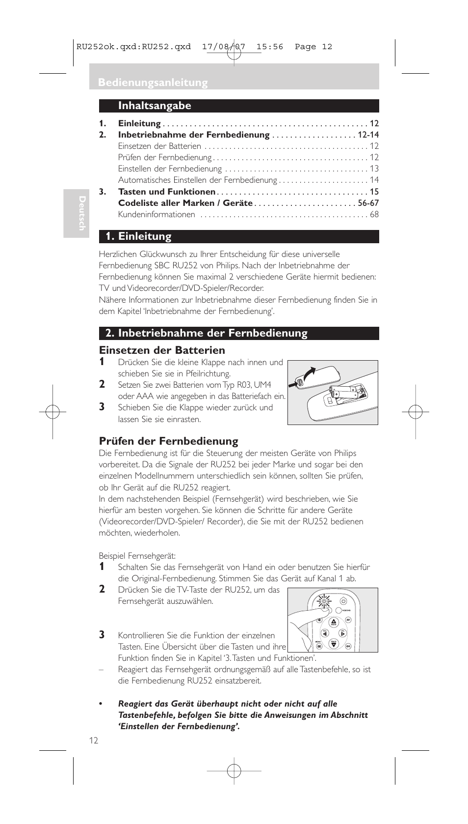 Philips SBCRU252 User Manual | Page 12 / 72