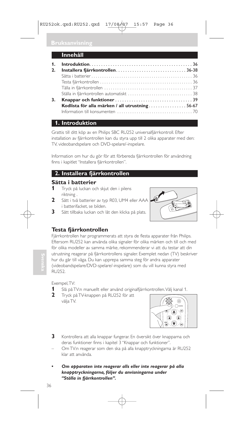 Philips SBCRU252 User Manual | Page 36 / 72