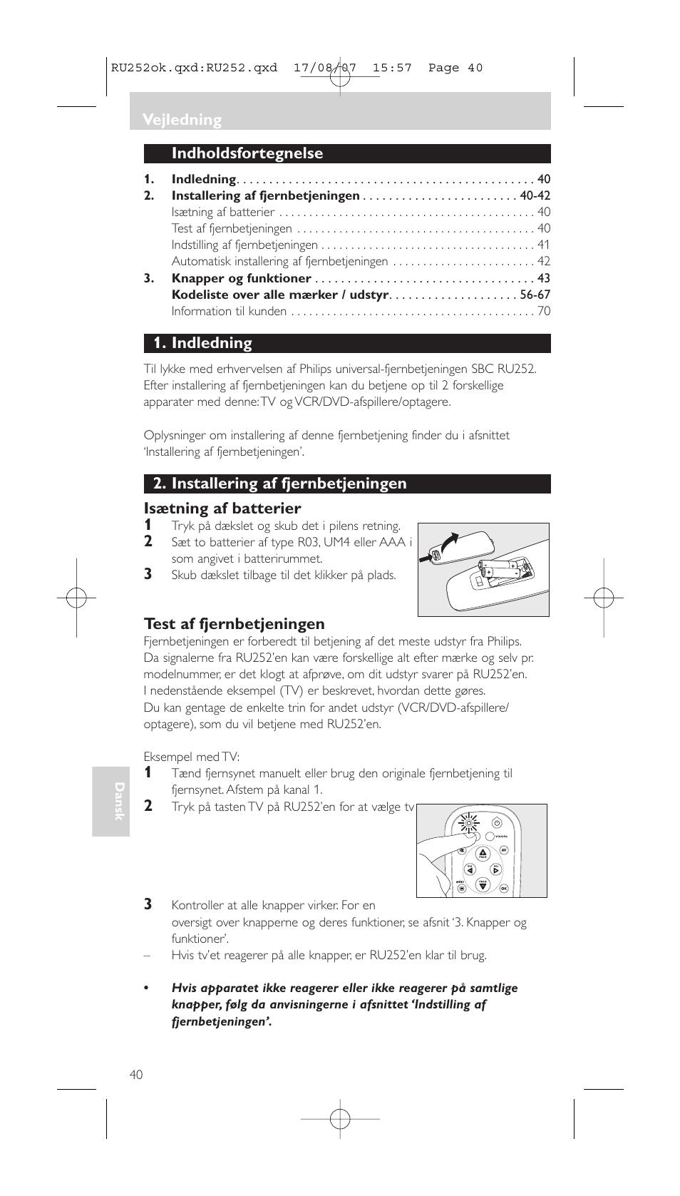 Philips SBCRU252 User Manual | Page 40 / 72
