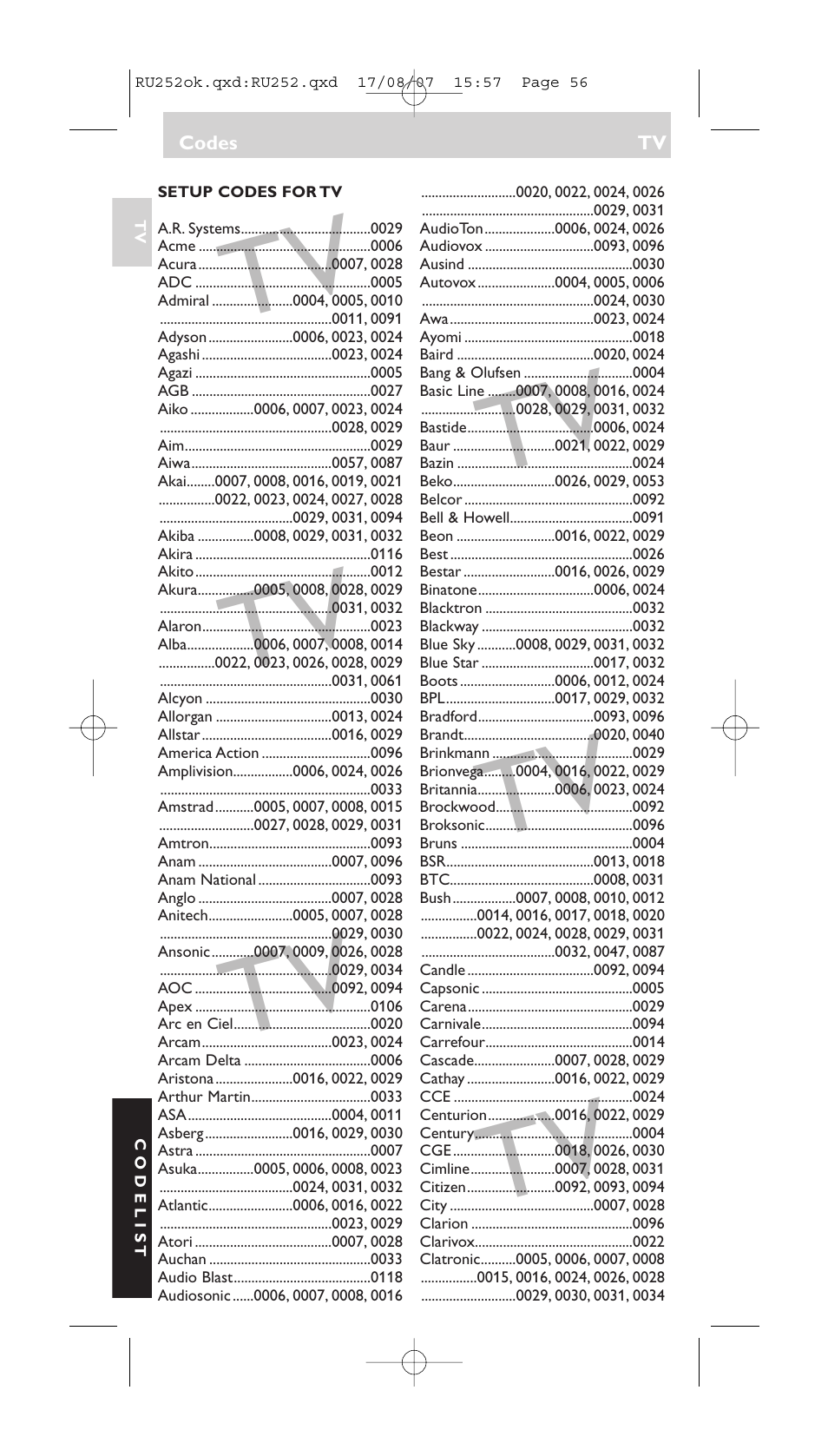 Philips SBCRU252 User Manual | Page 56 / 72
