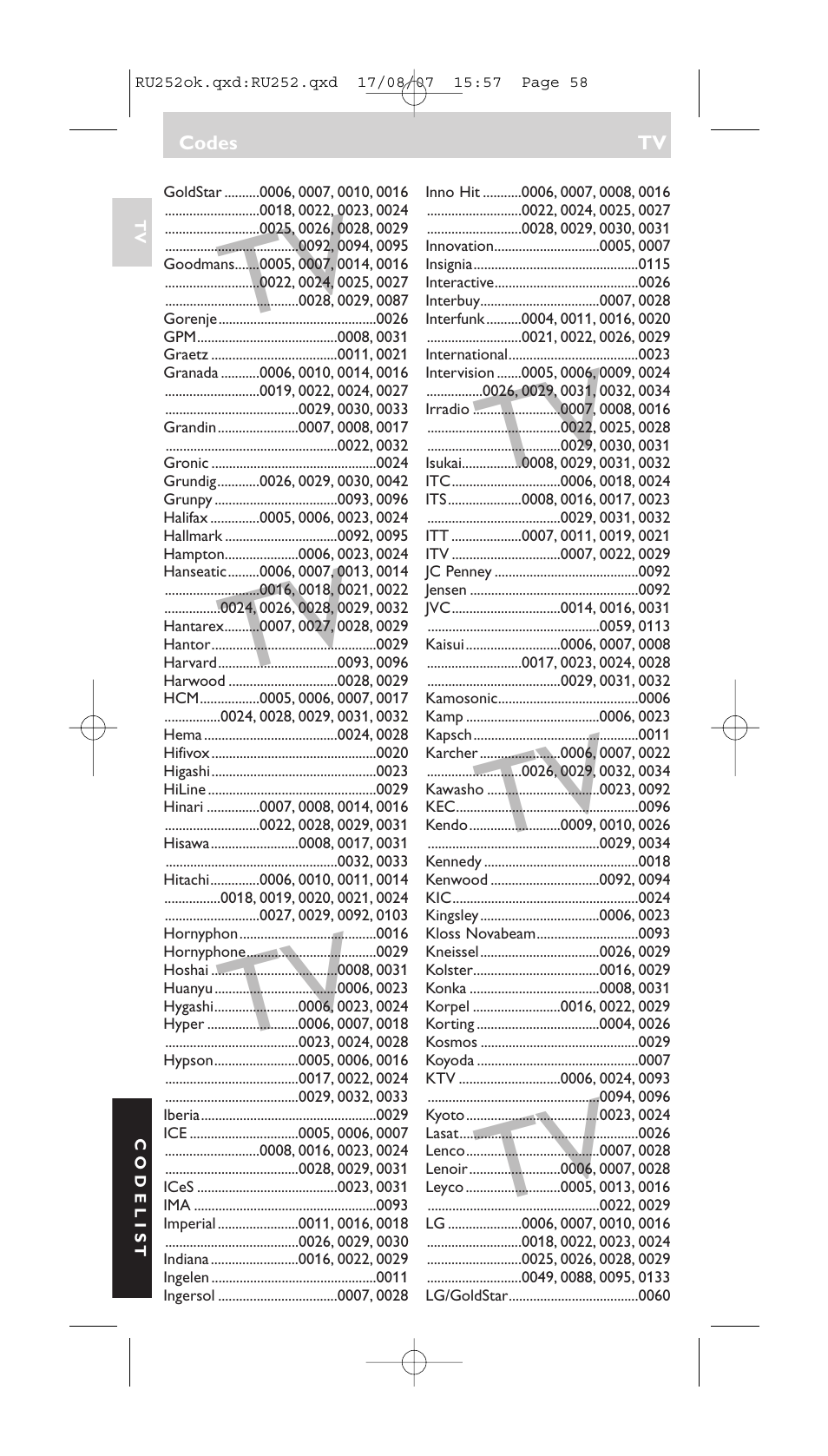 Philips SBCRU252 User Manual | Page 58 / 72