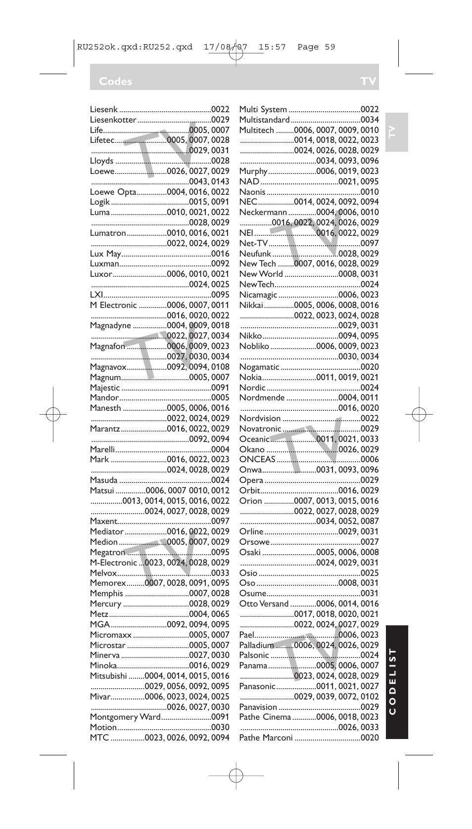 Philips SBCRU252 User Manual | Page 59 / 72