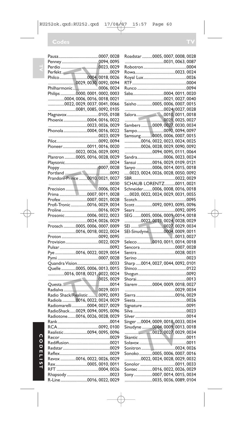 Philips SBCRU252 User Manual | Page 60 / 72