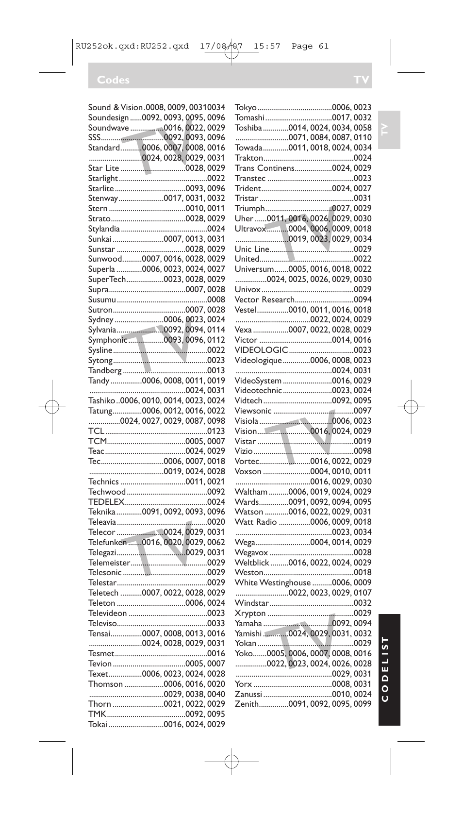 Philips SBCRU252 User Manual | Page 61 / 72