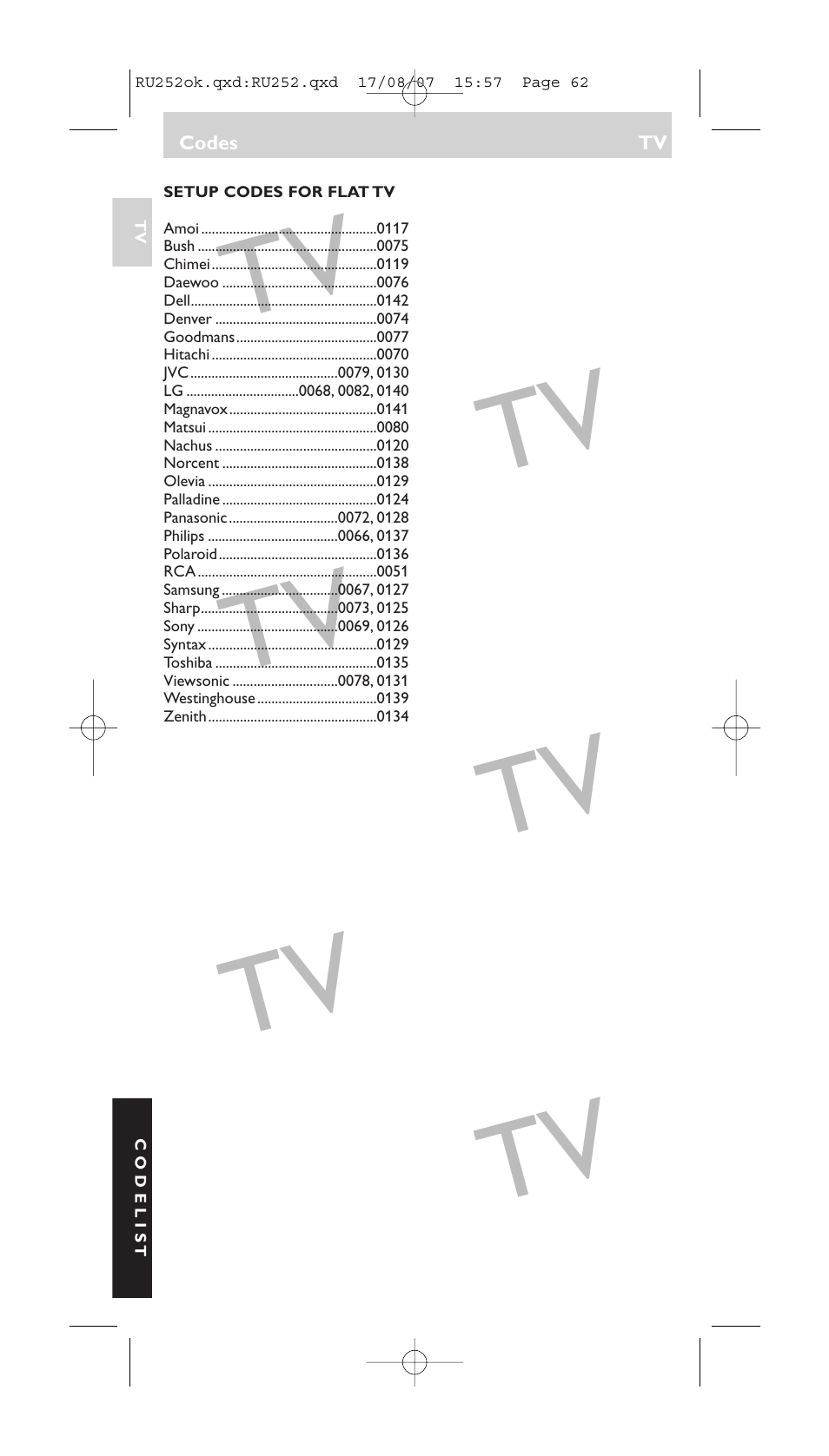 Philips SBCRU252 User Manual | Page 62 / 72