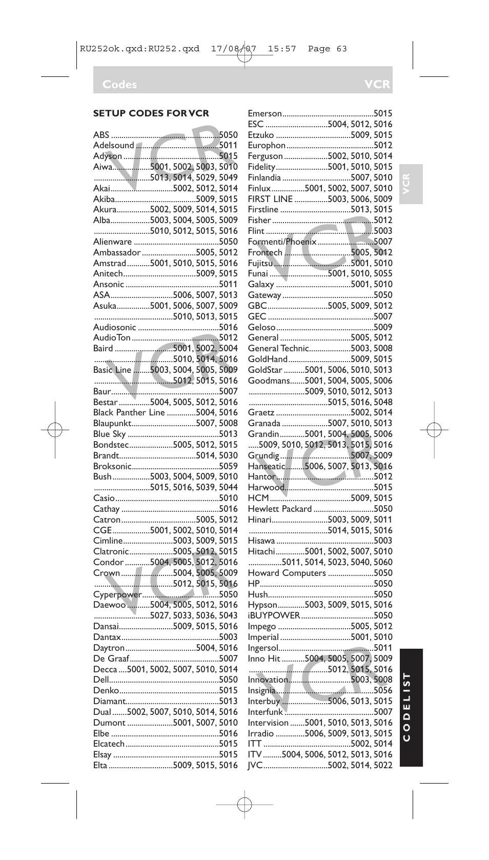 Philips SBCRU252 User Manual | Page 63 / 72