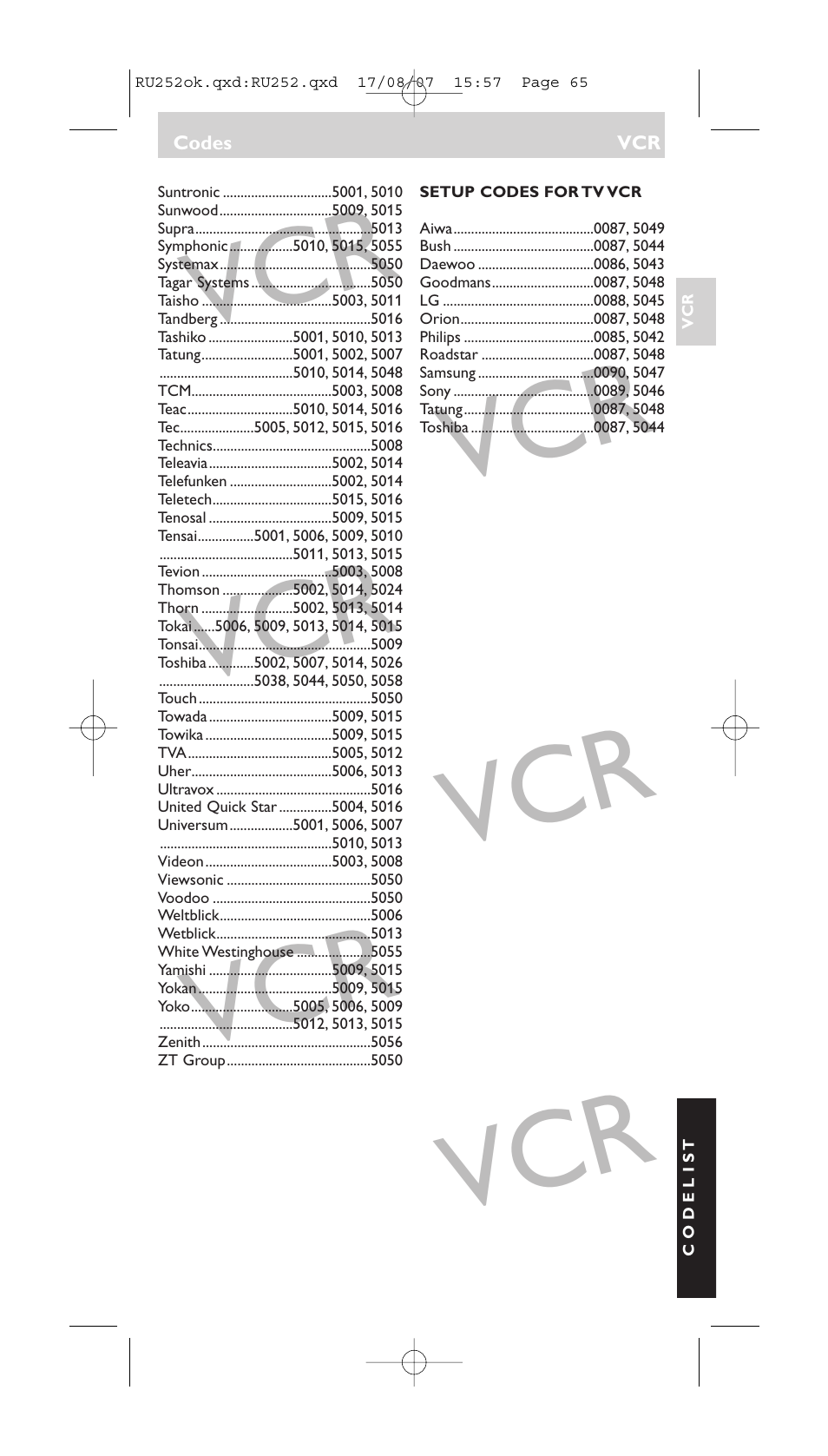 Philips SBCRU252 User Manual | Page 65 / 72