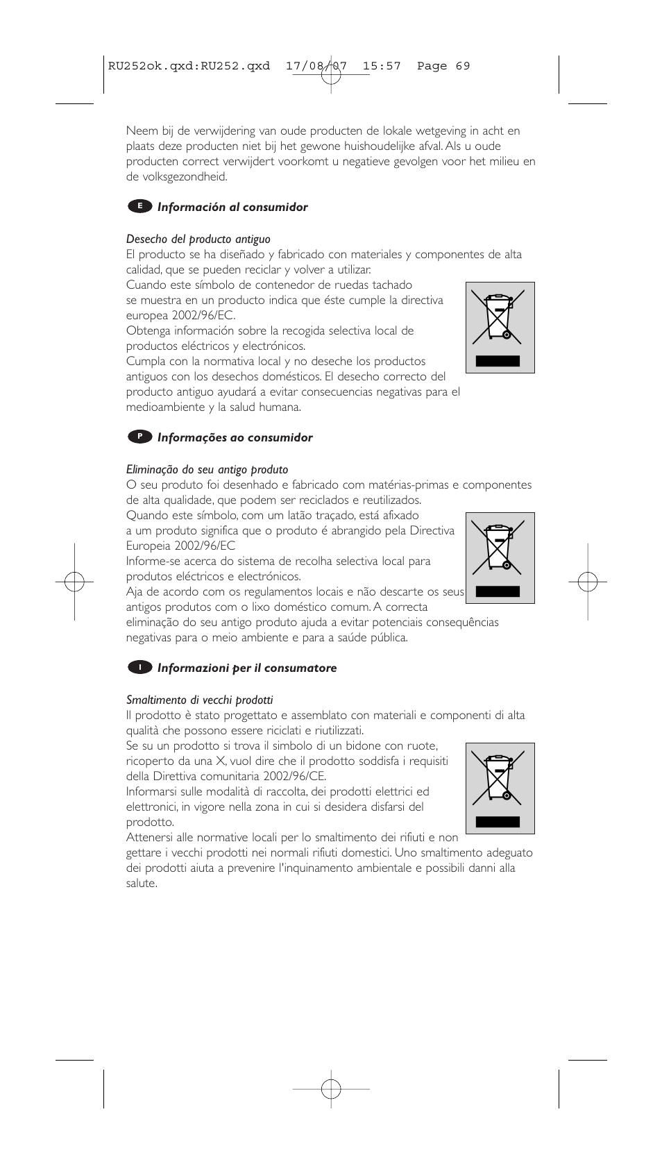 Philips SBCRU252 User Manual | Page 69 / 72