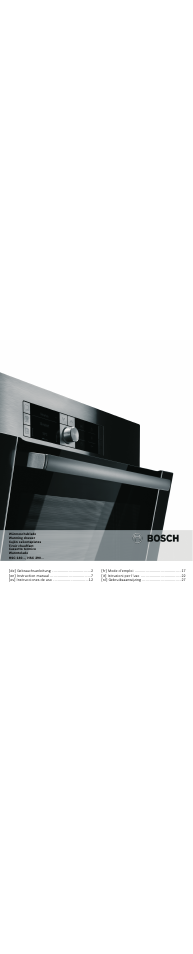 Bosch HSC140652 Einbau-Wärmeschublade Edelstahl 141 mm hoch User Manual | 32 pages