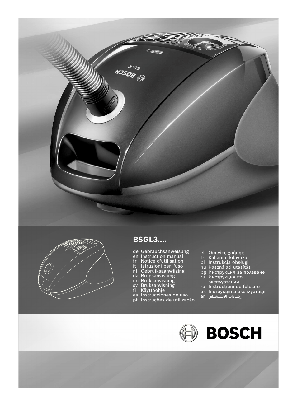 Bosch Bodenstaubsauger Beutel BSGL32400 kirschrot-metallic Bosch GL-30 2400W User Manual | 123 pages