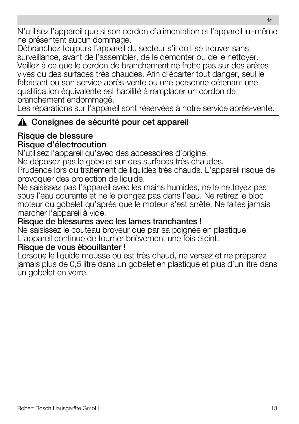 Bosch MMR08R2 Universal -Zerkleinerer rot grau User Manual | Page 13 / 102