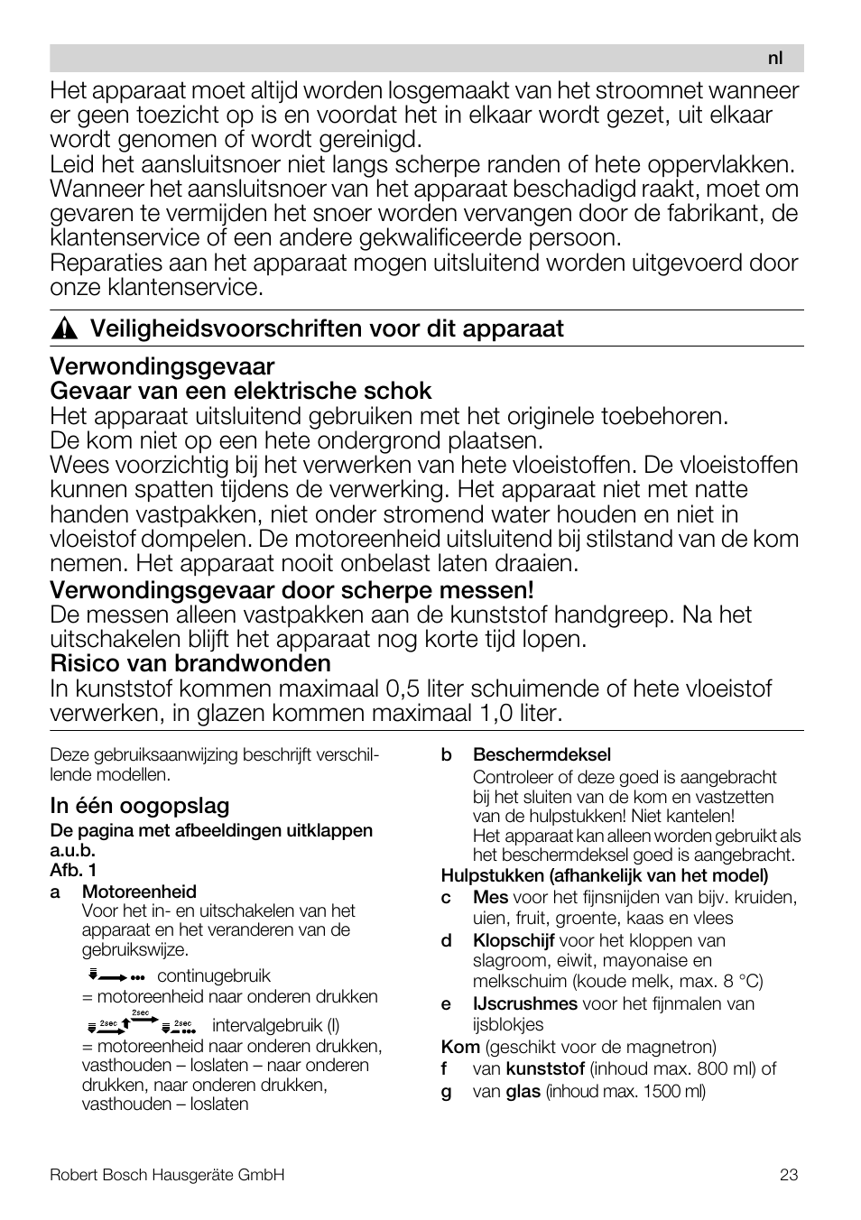 Bosch MMR08R2 Universal -Zerkleinerer rot grau User Manual | Page 23 / 102