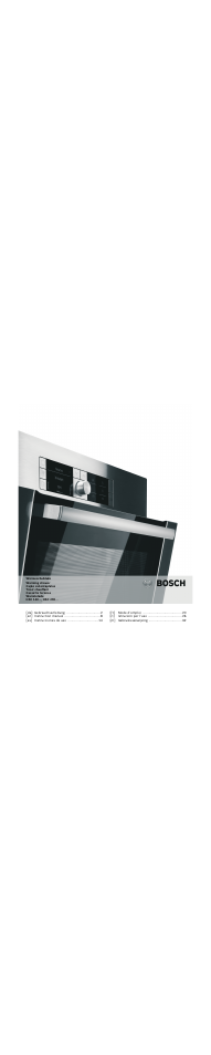 Bosch HSC140652 Einbau-Wärmeschublade Edelstahl 141 mm hoch User Manual | 40 pages