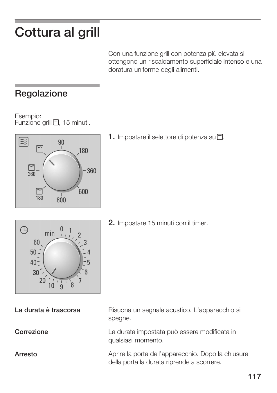 Cottura al grill, Regolazione | Bosch HMT72G420 - weiß Mikrowellengerät mit Grill User Manual | Page 117 / 160