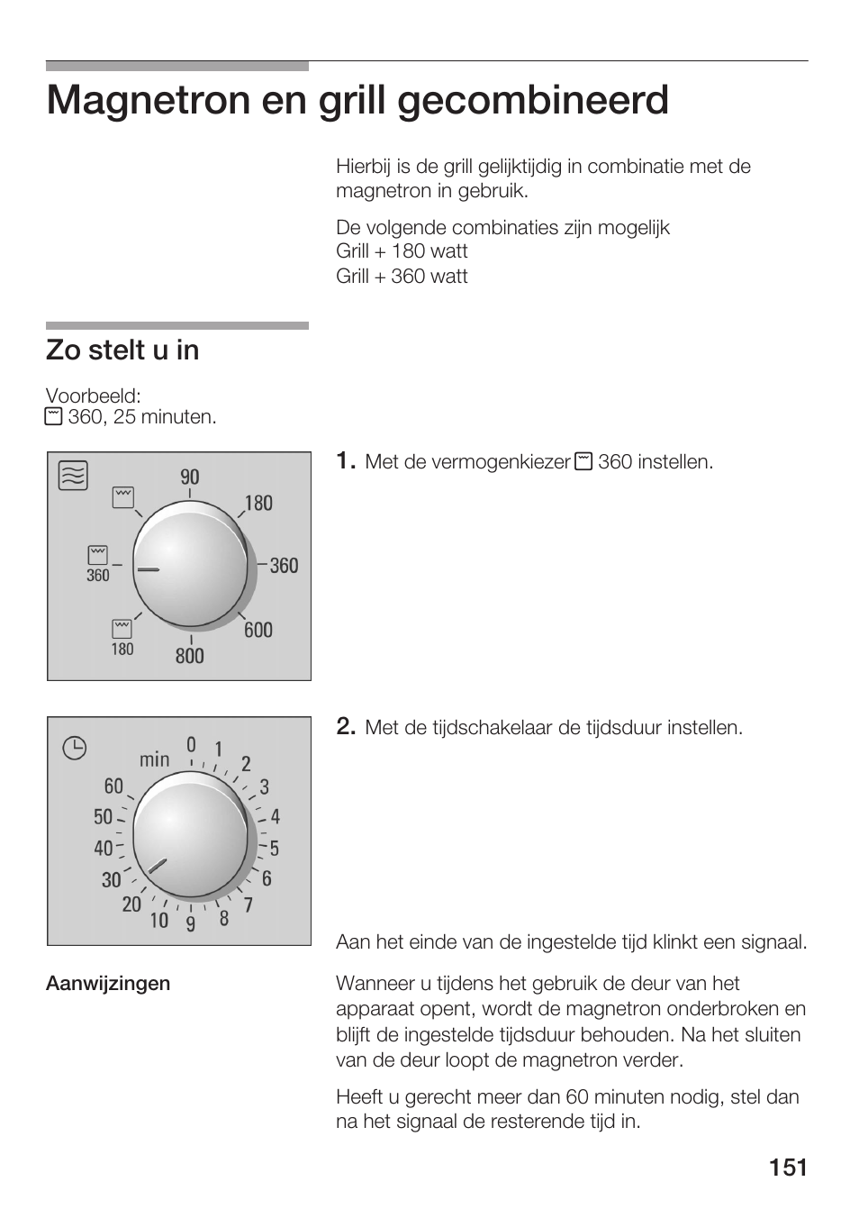 Magnetron en grill gecombineerd, Zo stelt u in | Bosch HMT72G420 - weiß Mikrowellengerät mit Grill User Manual | Page 151 / 160