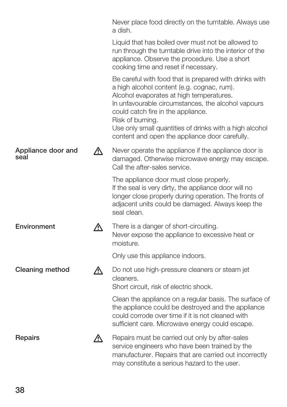 Bosch HMT72G420 - weiß Mikrowellengerät mit Grill User Manual | Page 38 / 160