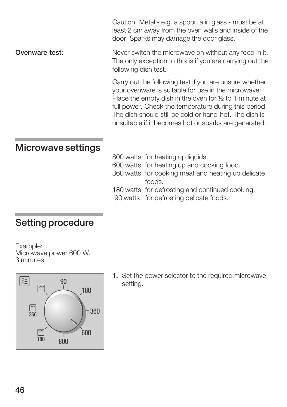 Microwave settings setting procedure | Bosch HMT72G420 - weiß Mikrowellengerät mit Grill User Manual | Page 46 / 160