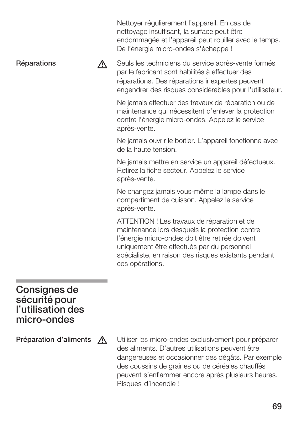 Bosch HMT72G420 - weiß Mikrowellengerät mit Grill User Manual | Page 69 / 160