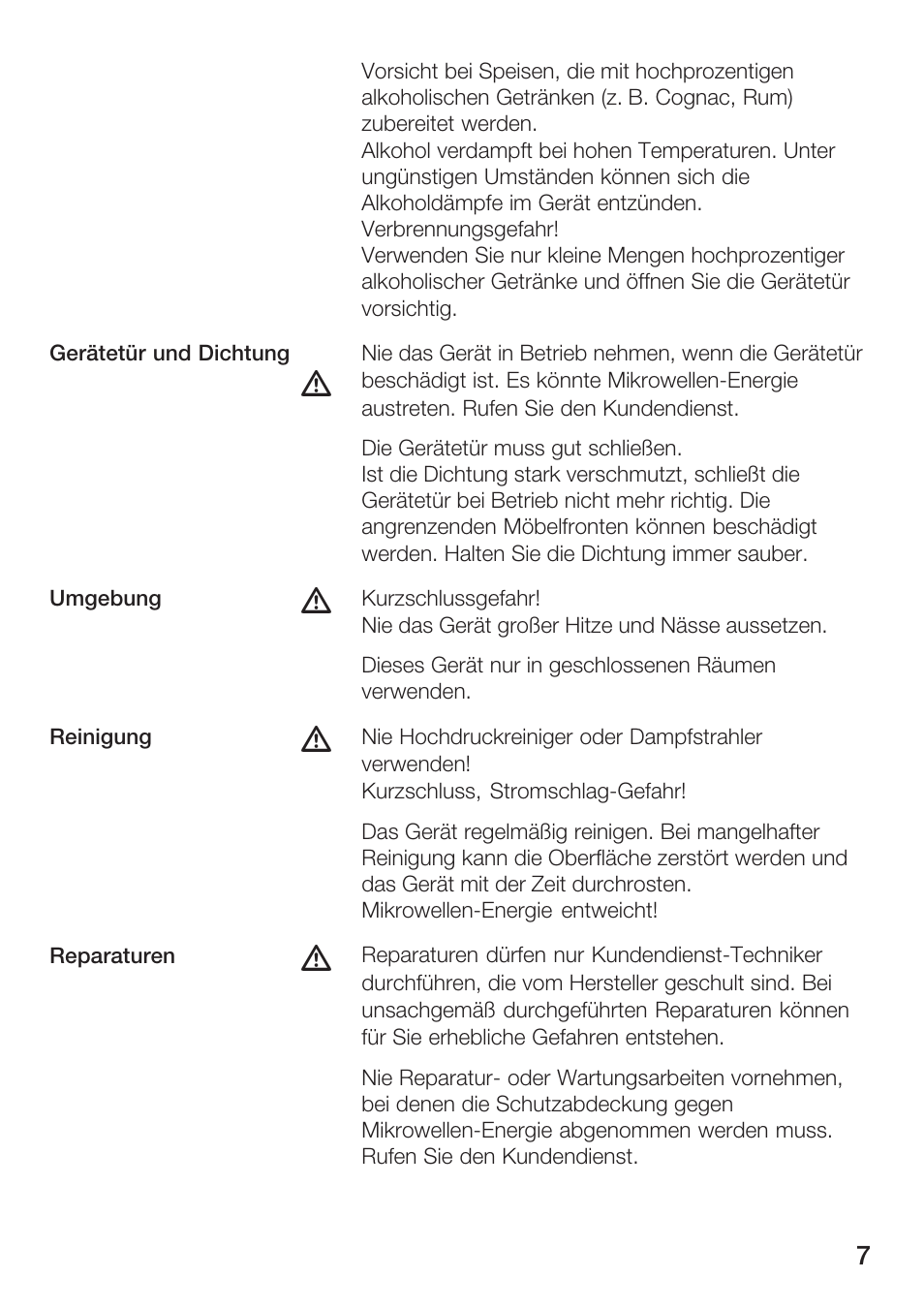 Bosch HMT72G420 - weiß Mikrowellengerät mit Grill User Manual | Page 7 / 160
