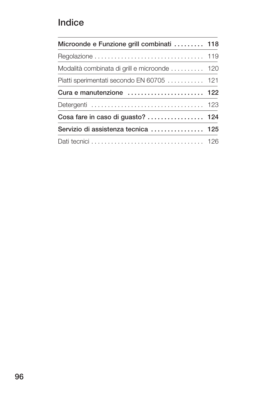 Indice | Bosch HMT72G420 - weiß Mikrowellengerät mit Grill User Manual | Page 96 / 160