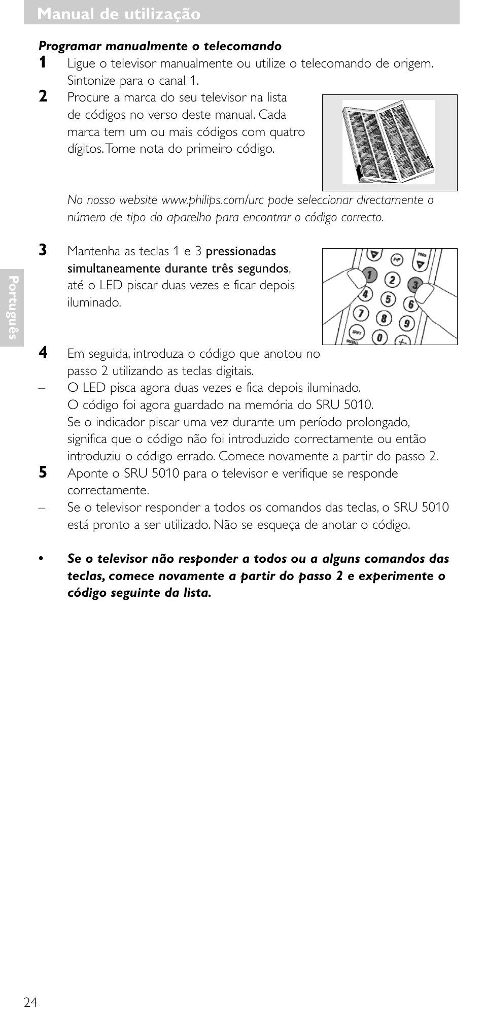 Manual de utilização | Philips SRU5010 User Manual | Page 23 / 63