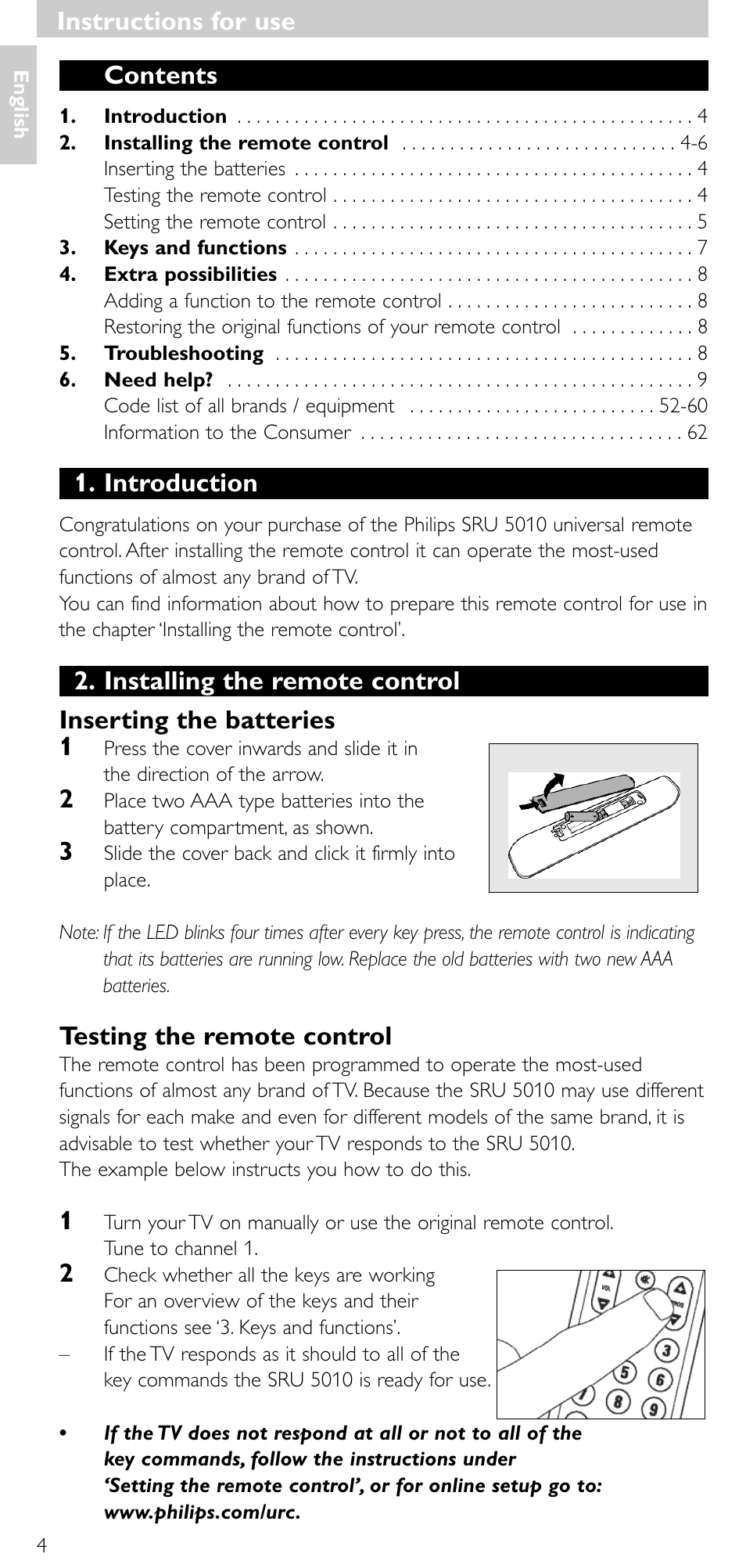 Philips SRU5010 User Manual | Page 3 / 63