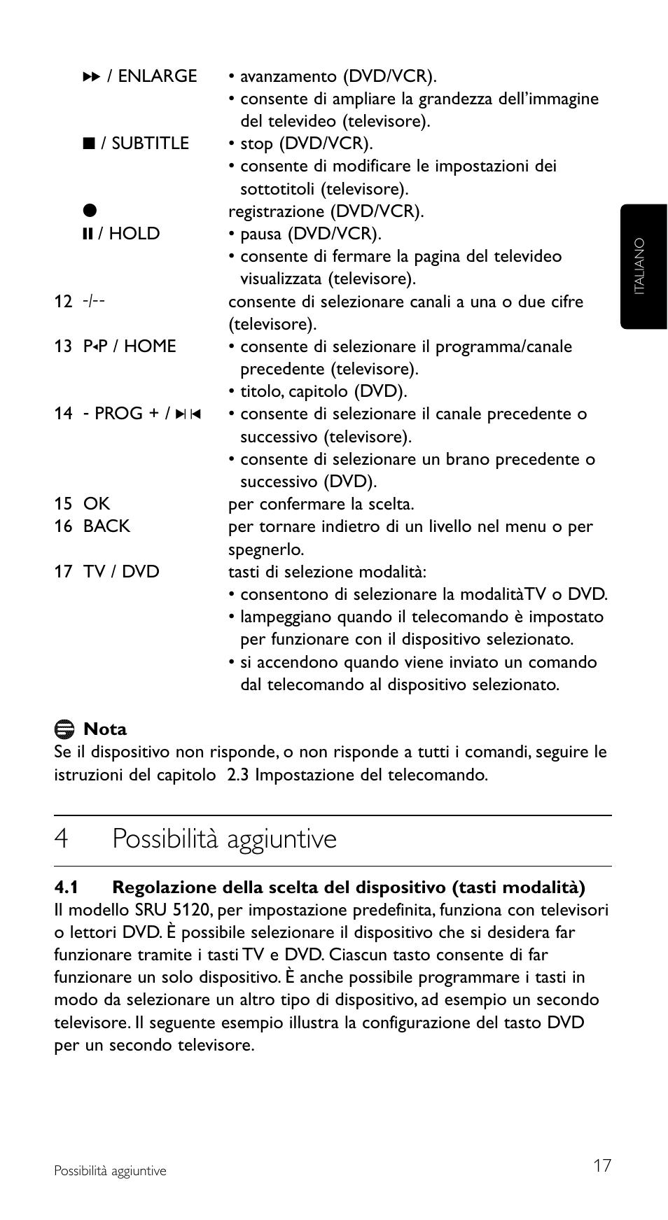 4possibilità aggiuntive | Philips SRU5120 User Manual | Page 17 / 104