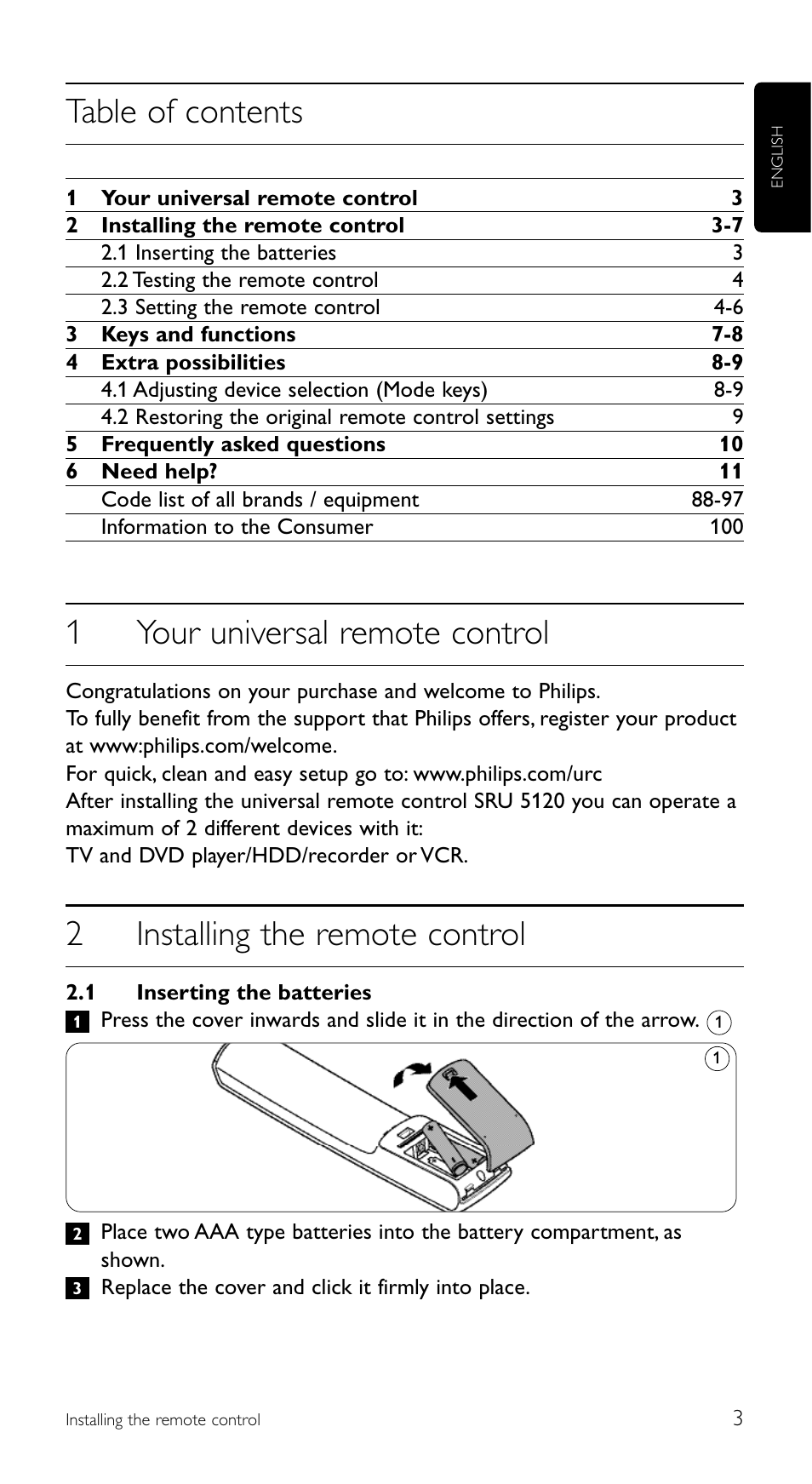 Philips SRU5120 User Manual | Page 3 / 104