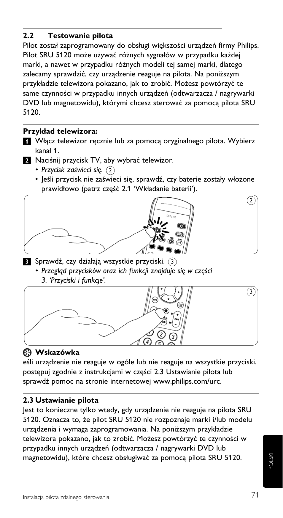 Philips SRU5120 User Manual | Page 71 / 104