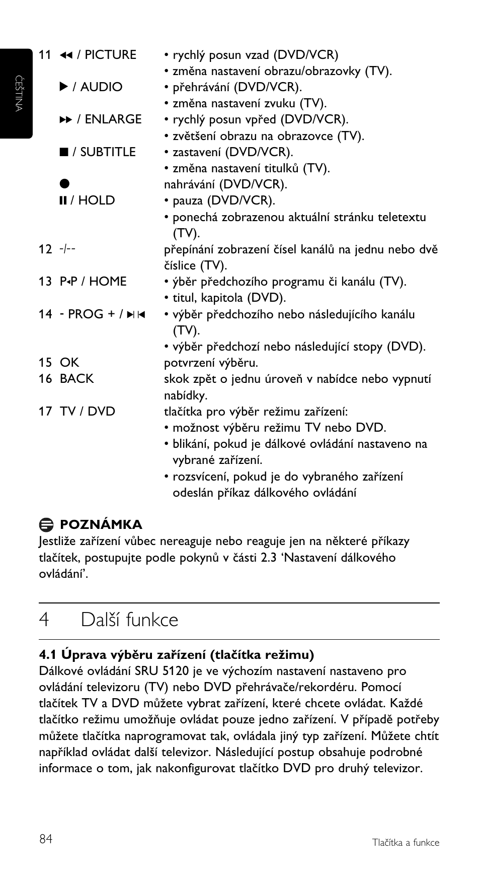 4další funkce | Philips SRU5120 User Manual | Page 84 / 104