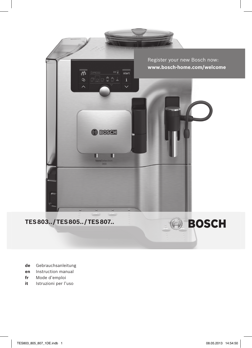 Bosch TES80751DE VeroSelection 700 Kaffeevollautomat Edelstahl User Manual | 116 pages