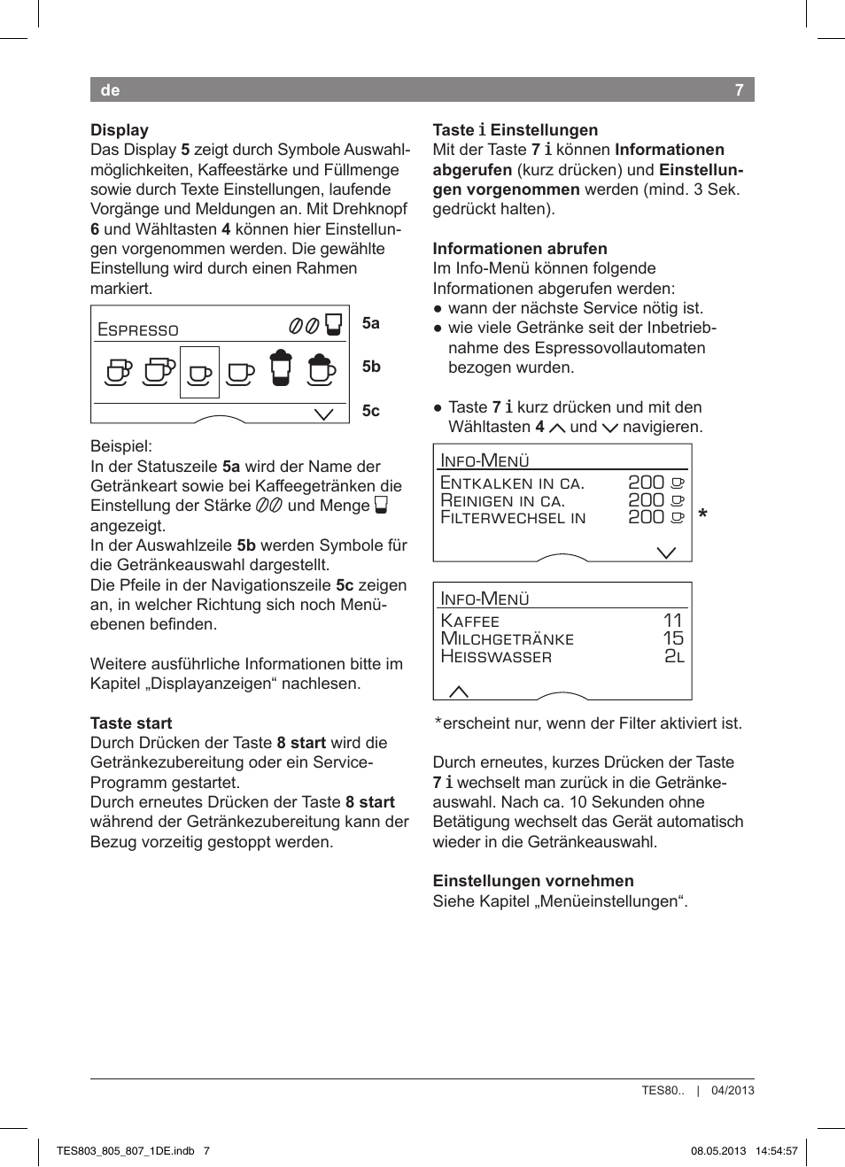 Bosch TES80751DE VeroSelection 700 Kaffeevollautomat Edelstahl User Manual | Page 11 / 116