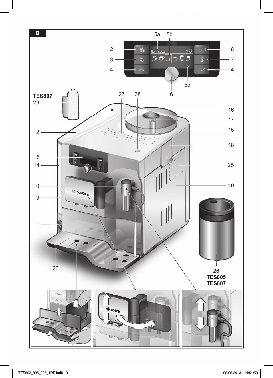 Bosch TES80751DE VeroSelection 700 Kaffeevollautomat Edelstahl User Manual | Page 3 / 116