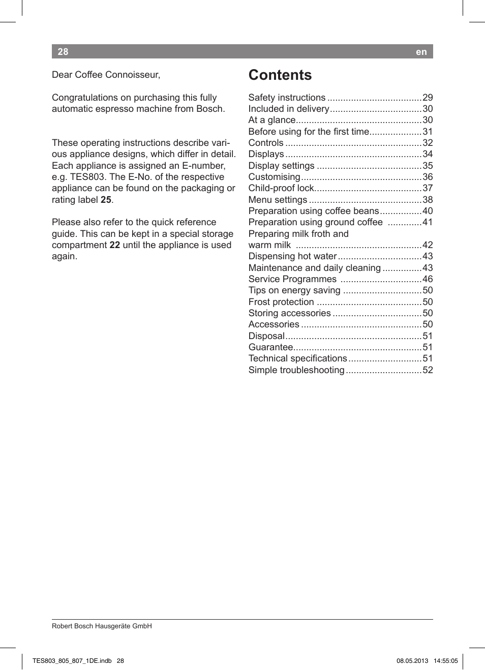 Bosch TES80751DE VeroSelection 700 Kaffeevollautomat Edelstahl User Manual | Page 32 / 116