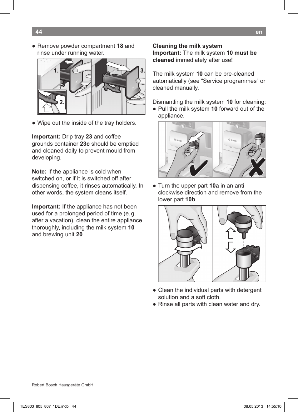 Bosch TES80751DE VeroSelection 700 Kaffeevollautomat Edelstahl User Manual | Page 48 / 116