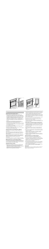 Prepararación del mueble: figura 1, Colocar el horno en un armario alto: figura 2, Montaje del horno en una esquina: figura 3 | Conectar el horno a la red, Colocar el horno en el mueble: figura 4, Desmontar | Bosch HBA23BN21 User Manual | Page 2 / 11