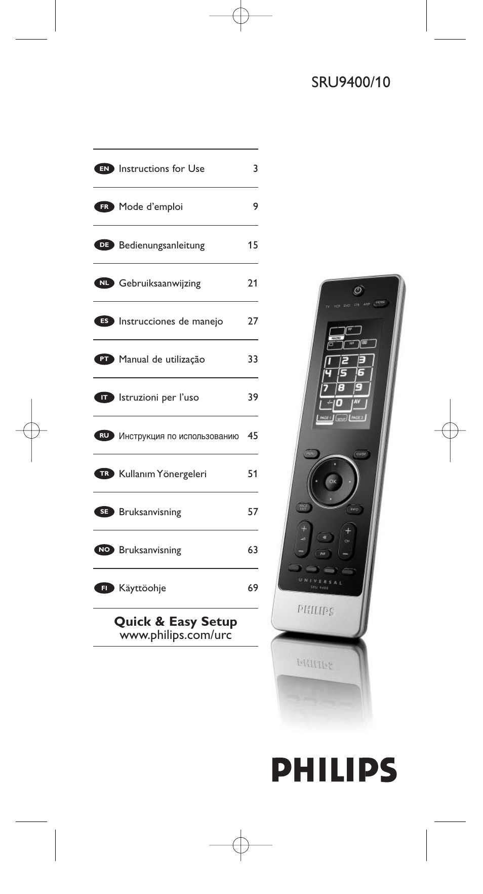 Philips SRU9400 User Manual | 96 pages