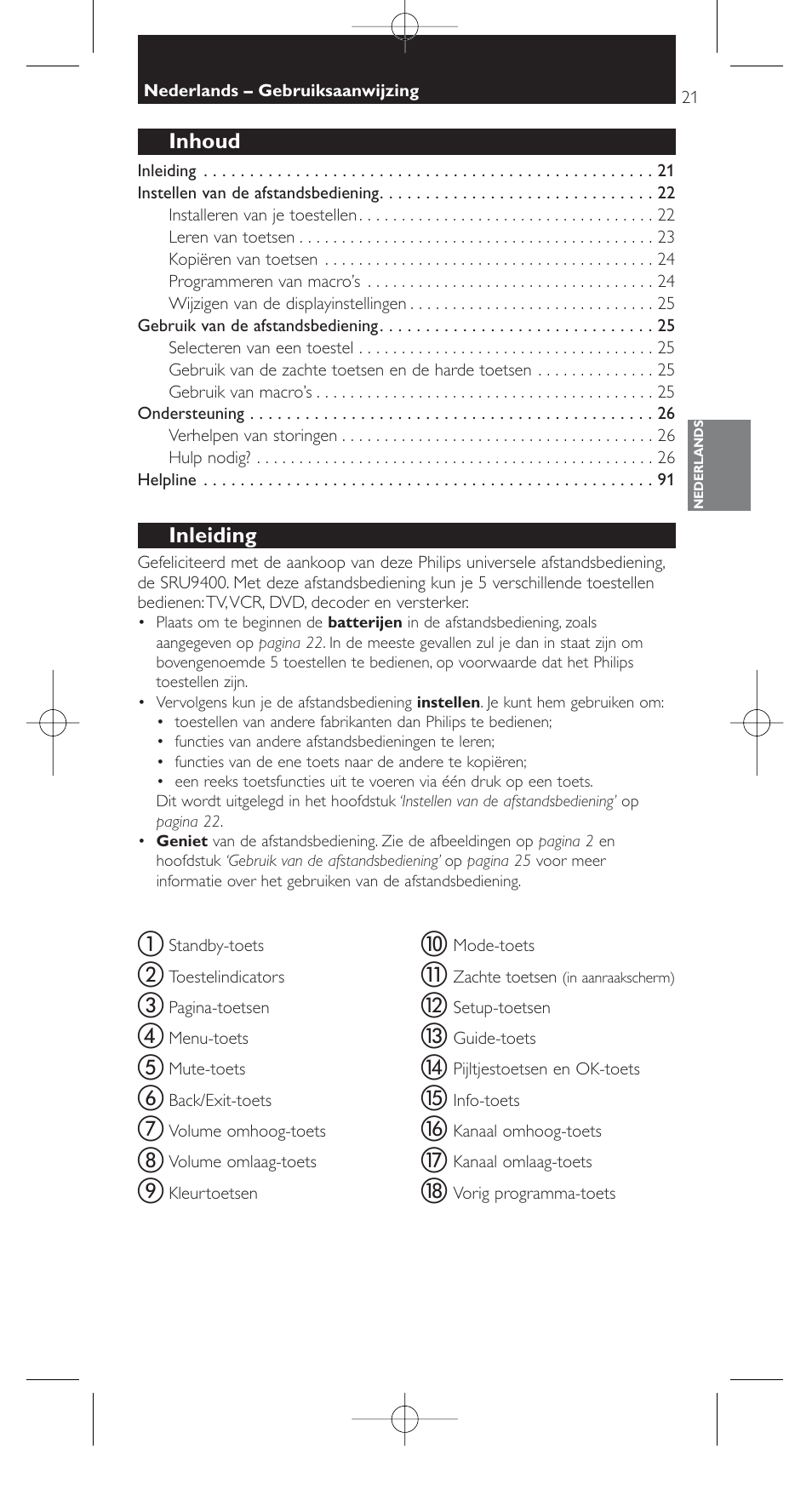 Philips SRU9400 User Manual | Page 21 / 96