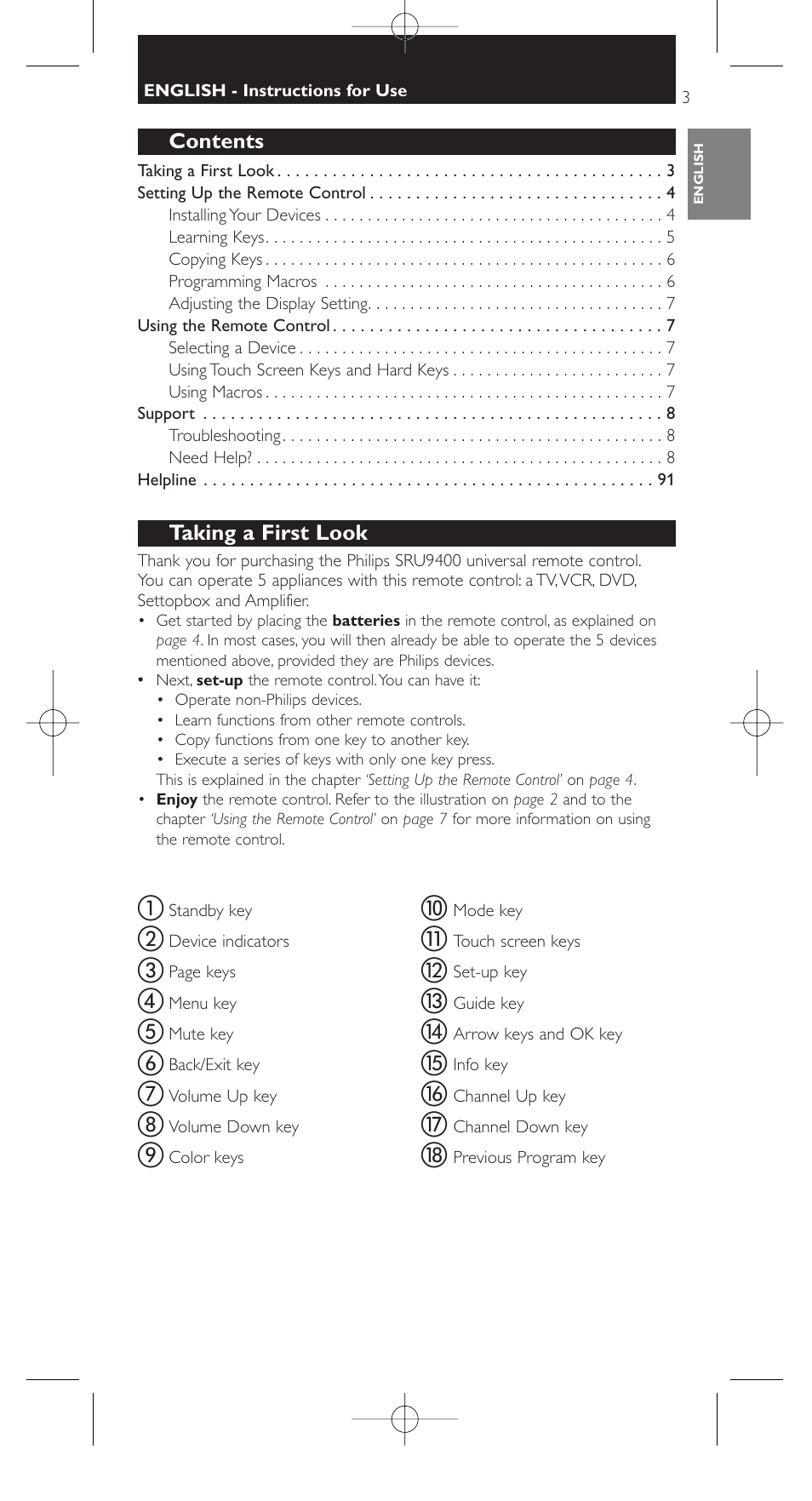 Philips SRU9400 User Manual | Page 3 / 96