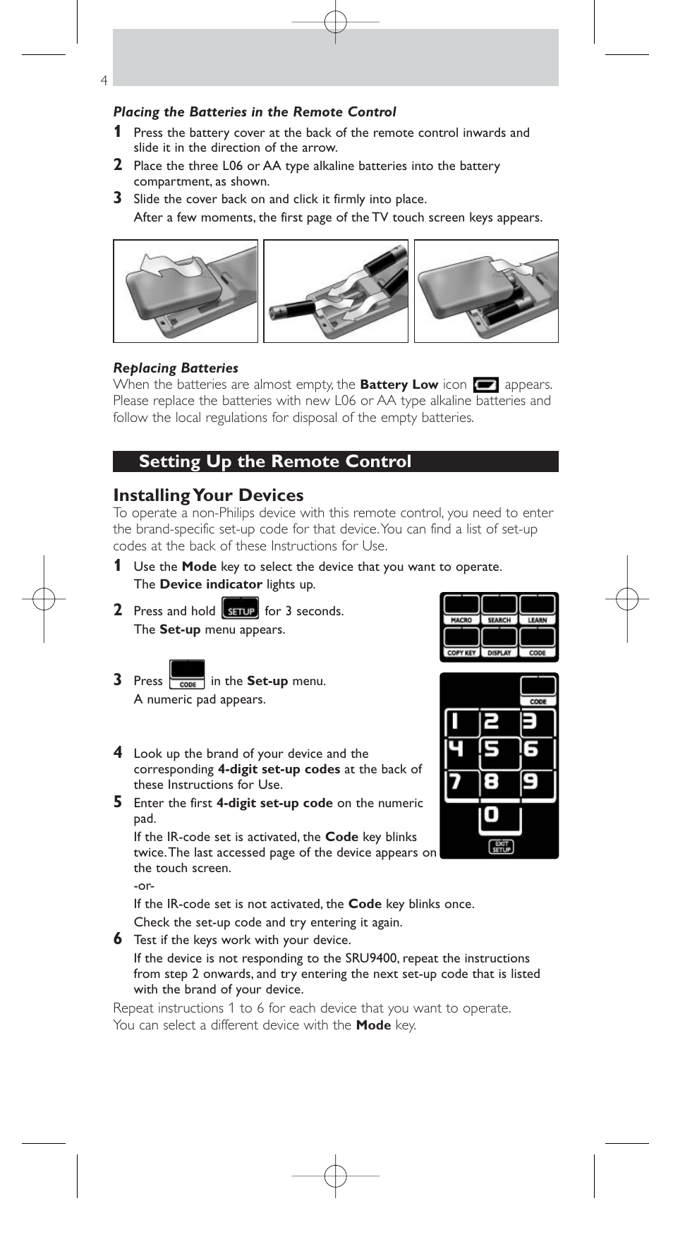 Philips SRU9400 User Manual | Page 4 / 96