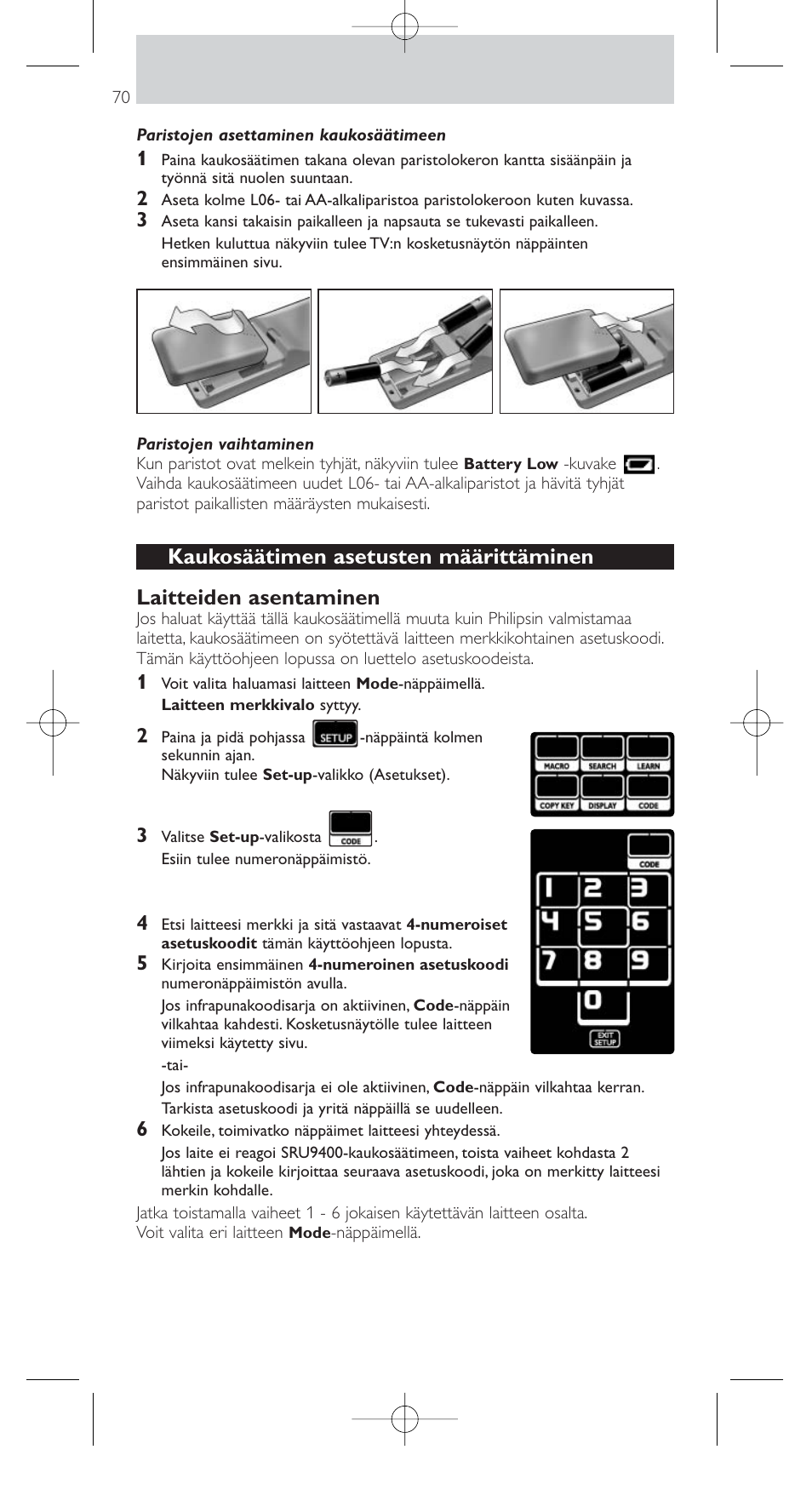 Philips SRU9400 User Manual | Page 70 / 96