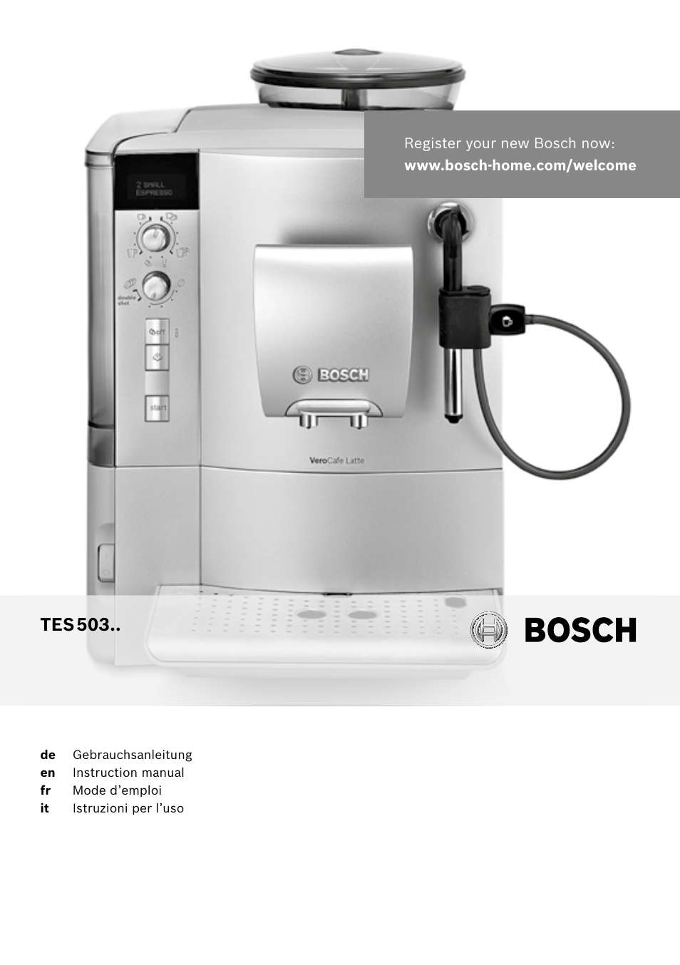 Bosch TES50358DE VeroCafe Latte Kaffeevollautomat Dunkelbraun Silent Evening User Manual | 94 pages